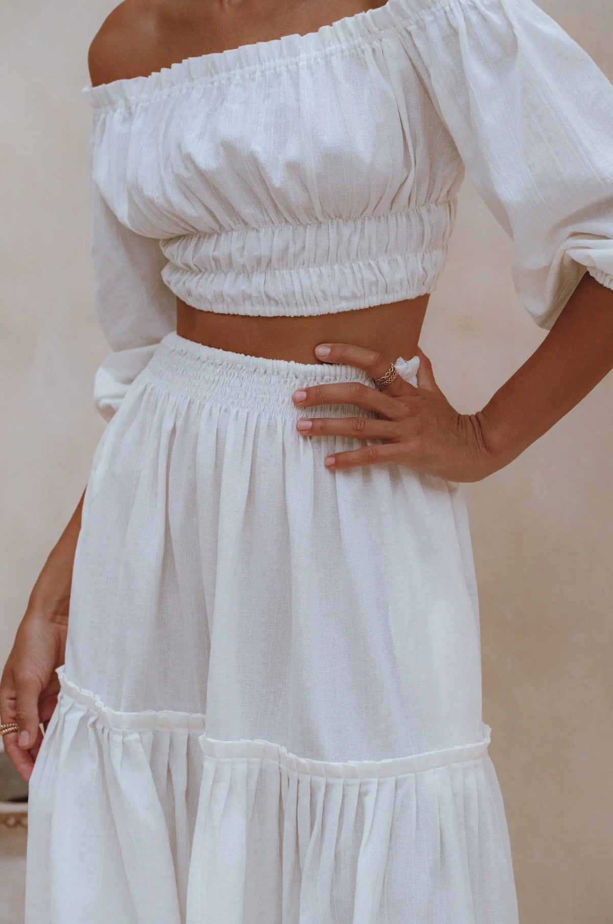 Annabelle Linen Cropped Top by ELF
