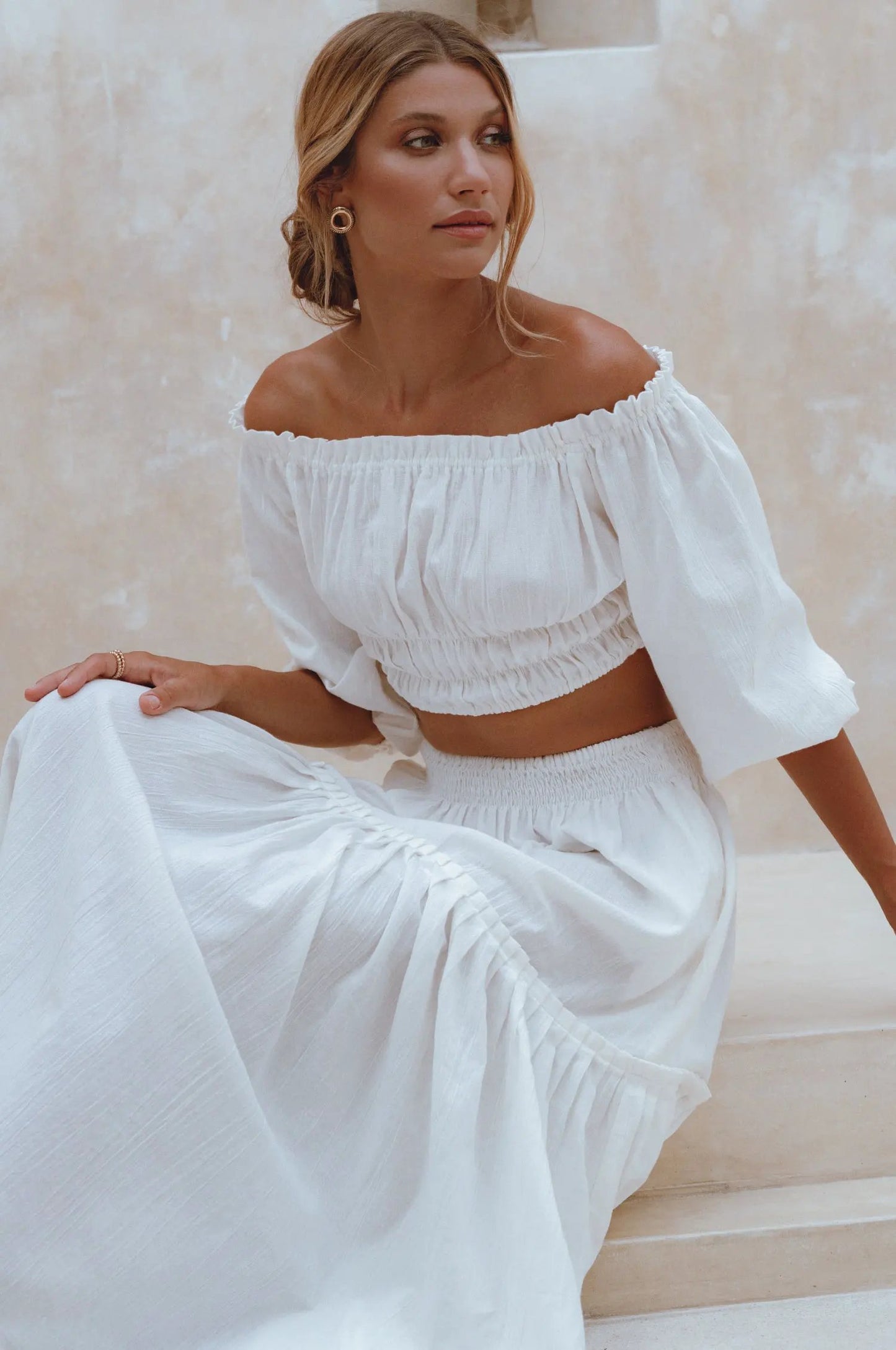 Annabelle Linen Cropped Top by ELF