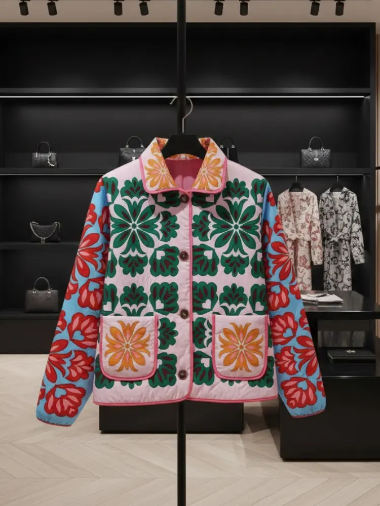 Artistic Floral Quilted Eco-Jacket • LIBERTY New Collection BYMANYC ® New York by BYMANYC ® New York