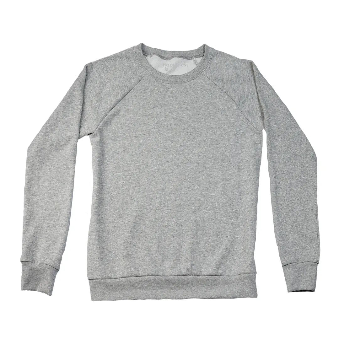 Women's Plain Crew Sweatshirt, Heather Grey by Coloured Blanks