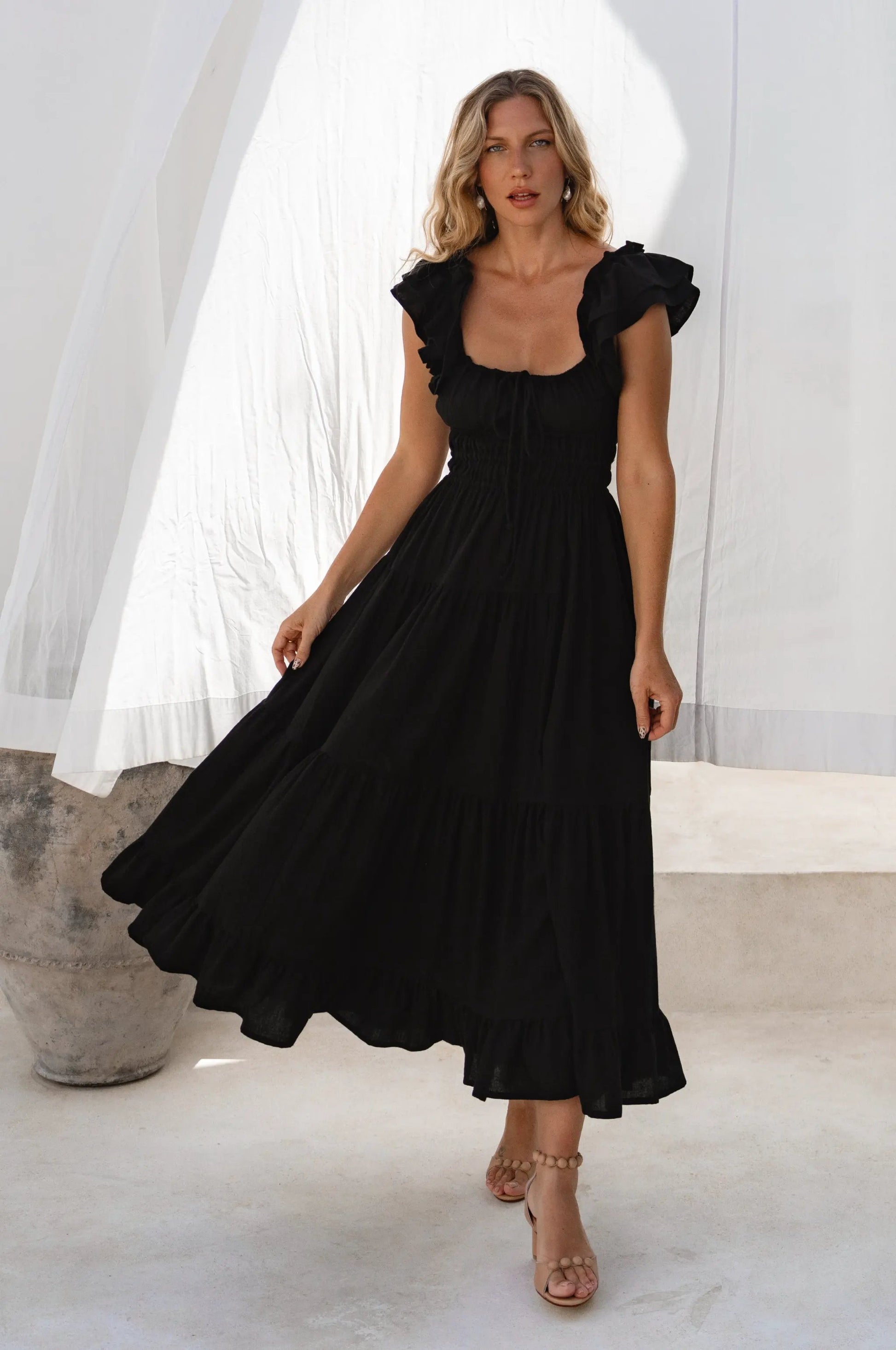 Aura Ruffled Maxi Dress by ELF