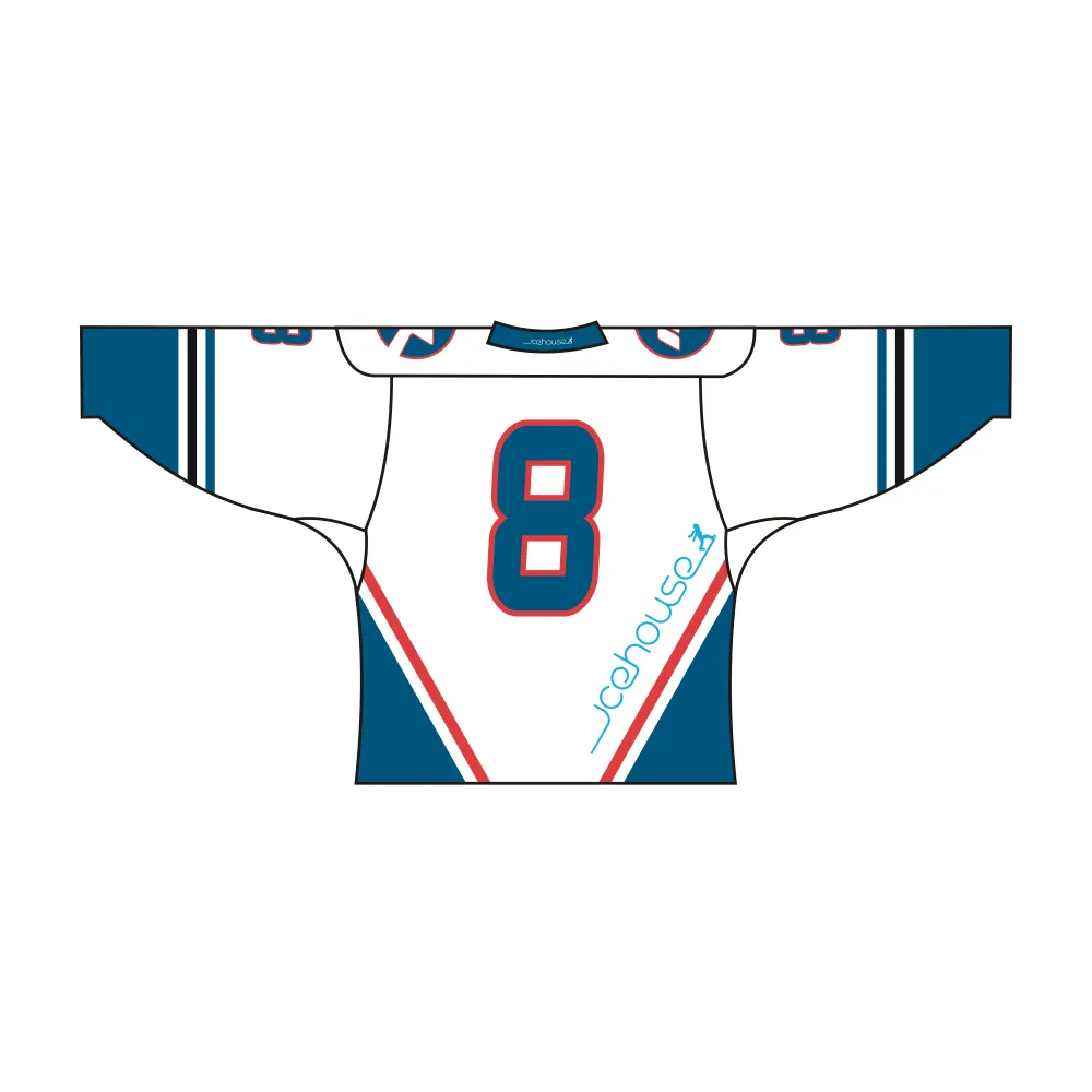 Custom Blue White CA Team Hockey Jersey by Vimost Sportswear