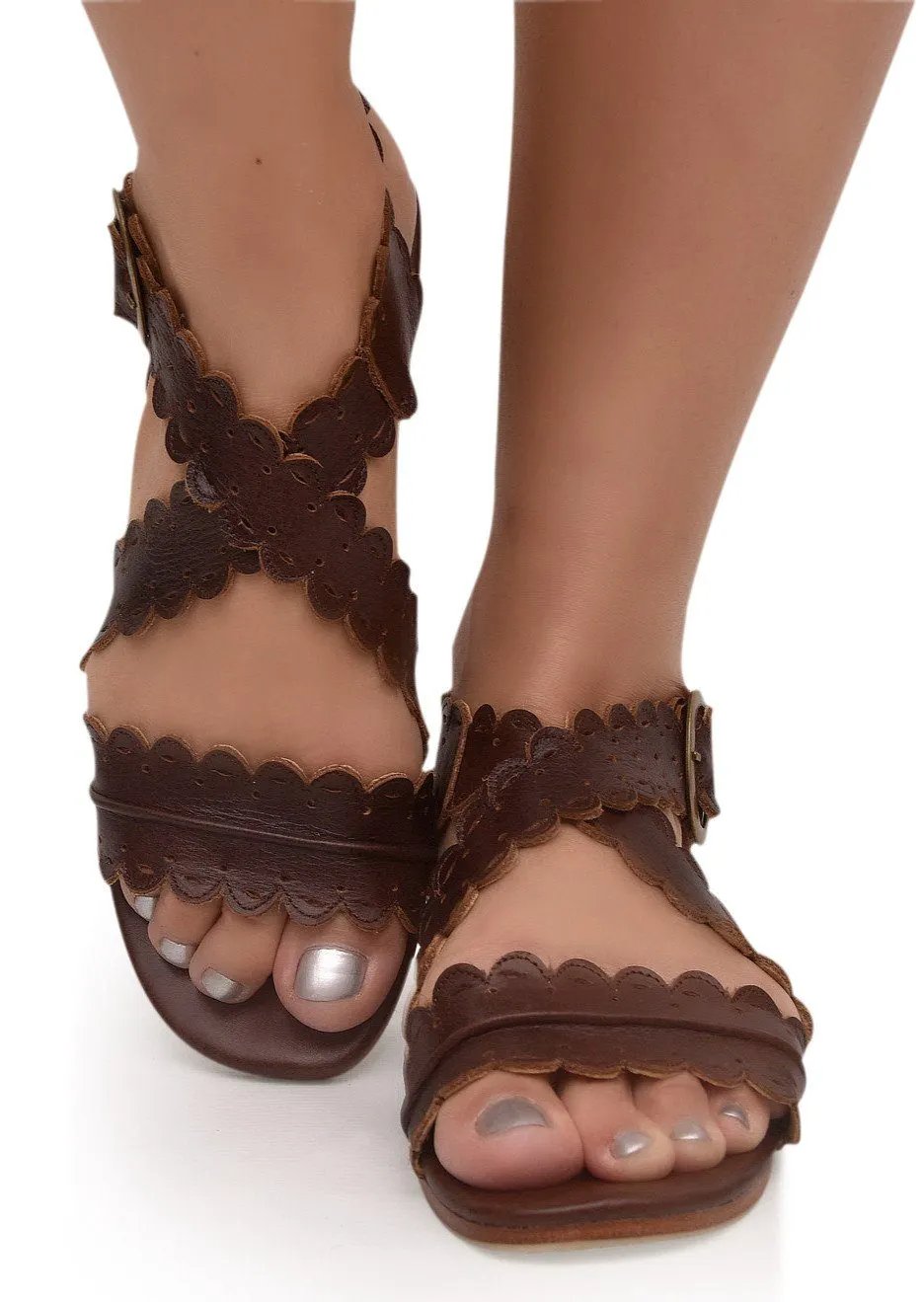 Mermaid Scalloped Flat Sandals by ELF
