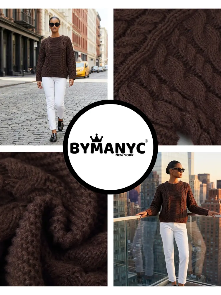 BOWERY Women's Cable-Knit Sweater Prêt-à-Porter BYMANYC ® New York by BYMANYC ® New York