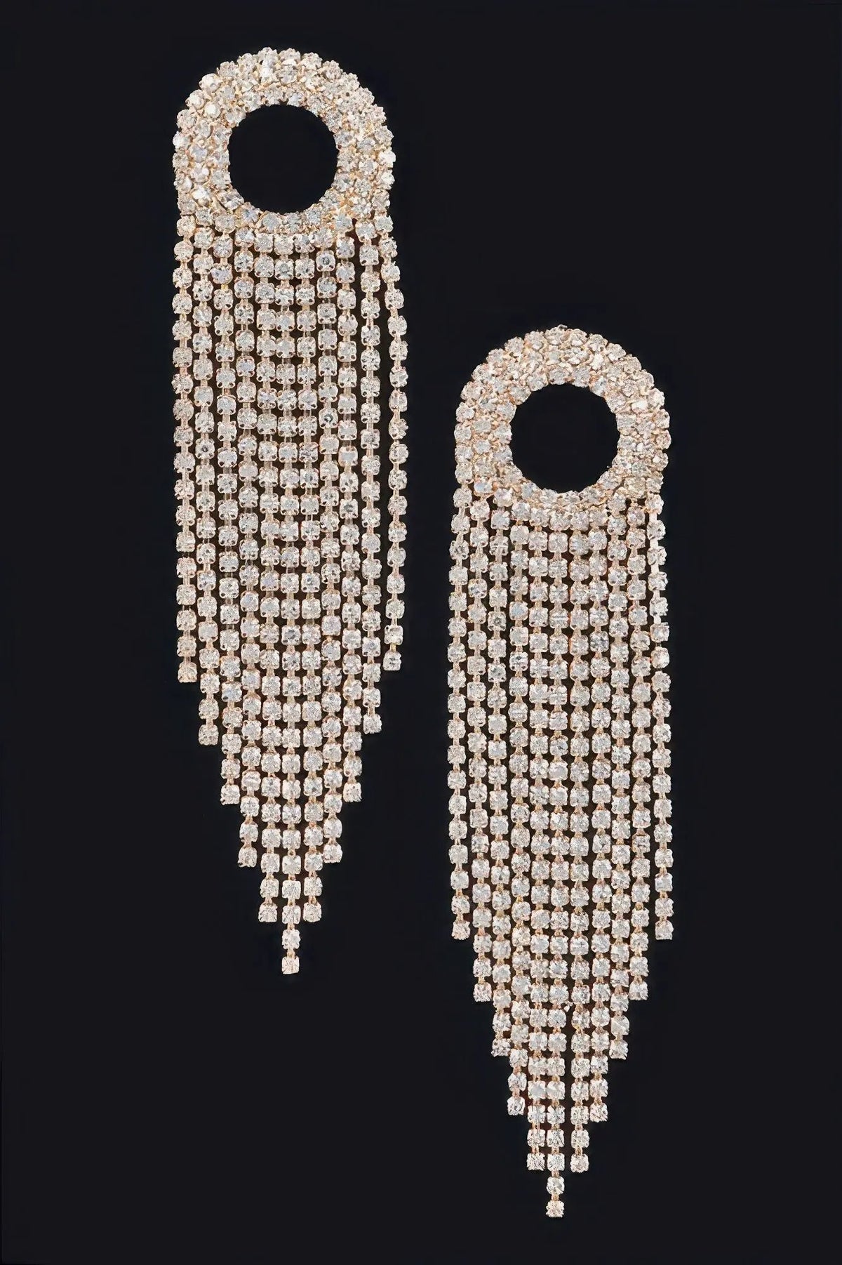 BROADWAY Rhinestone Fringe Drop Earrings: NYFW BYMANYC ® New York by BYMANYC ® New York