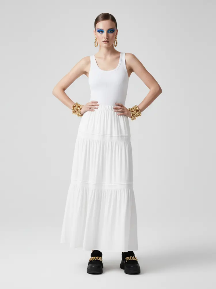 BROOKLYN BREEZE Tiered Maxi Skirt ECO FASHION BYMANYC ® New York by BYMANYC ® New York