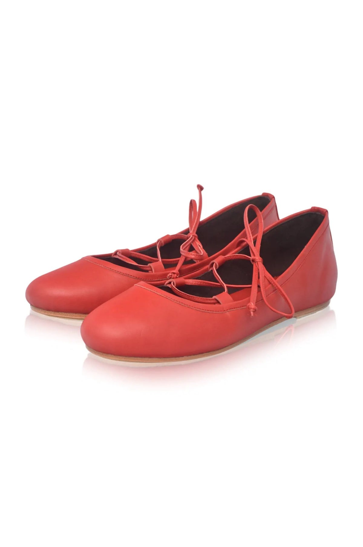 Ballerine Lace-Up Leather Flats by ELF