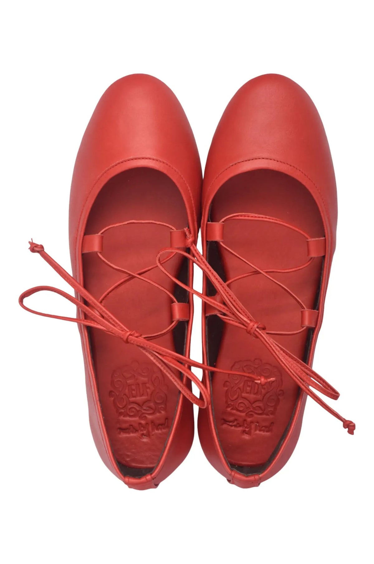 Ballerine Lace-Up Leather Flats by ELF