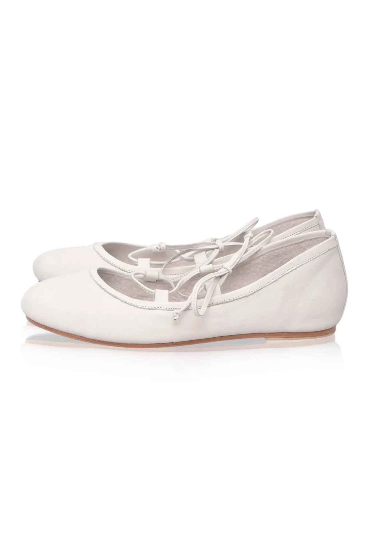 Ballerine Lace-Up Leather Flats by ELF