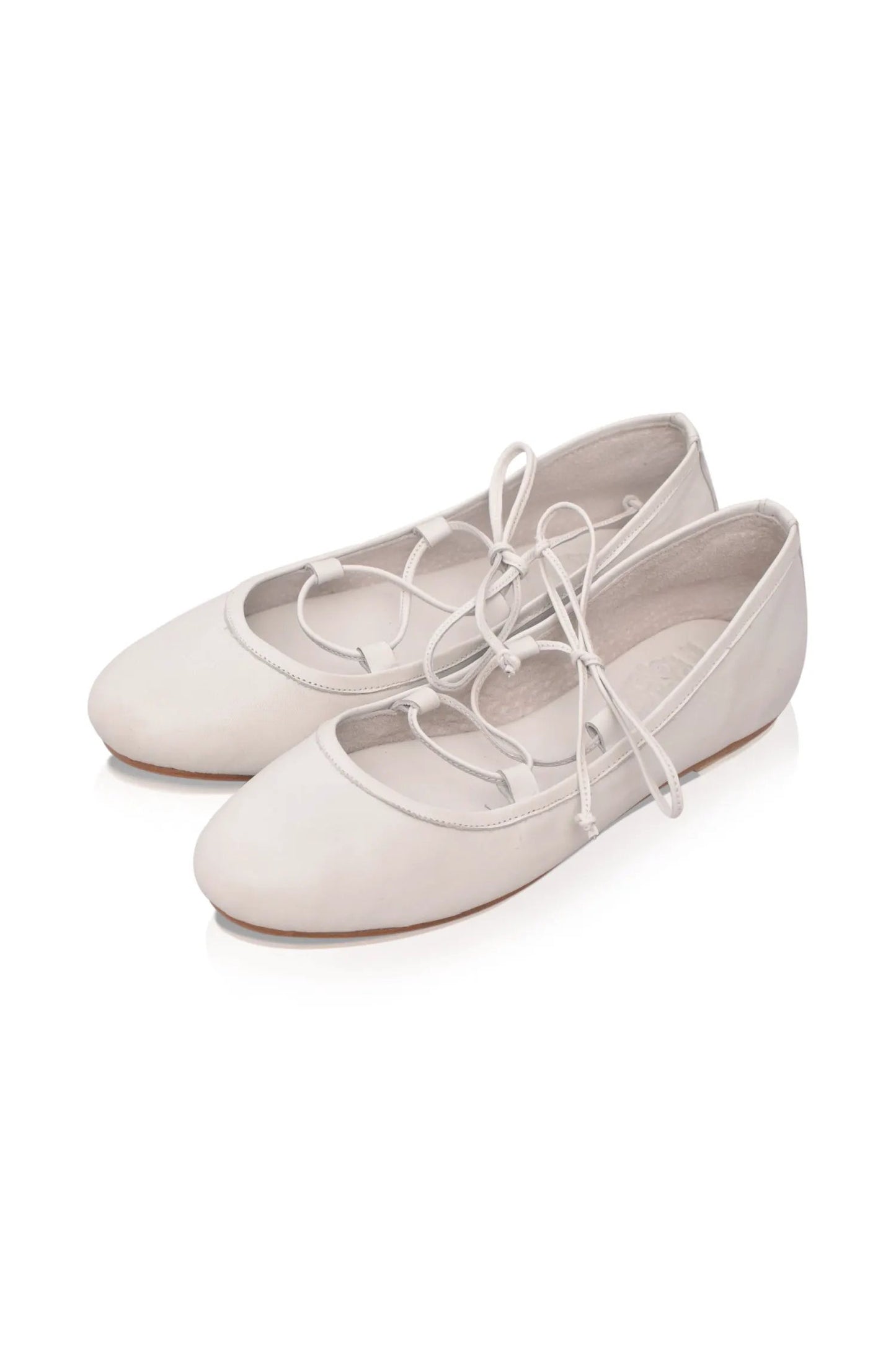 Ballerine Lace-Up Leather Flats by ELF