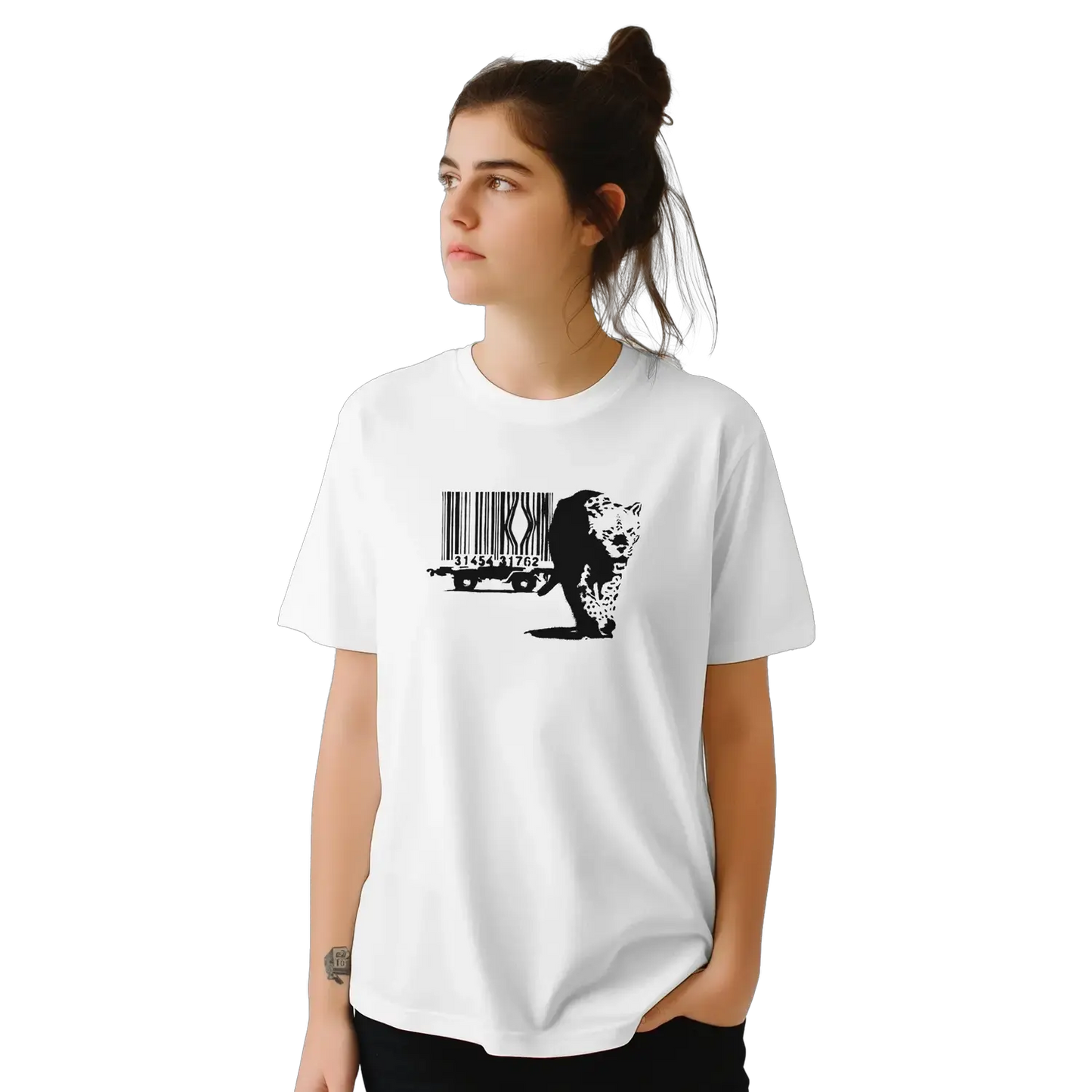 Banksy Barcode (Animal Rights) street art t-shirt by Art-O-Rama Shop
