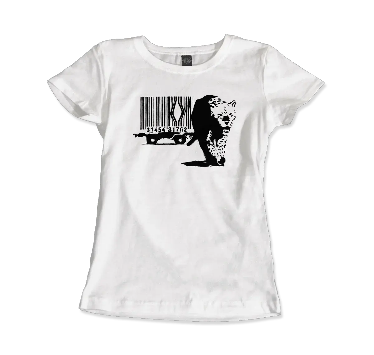 Banksy Barcode (Animal Rights) street art t-shirt by Art-O-Rama Shop