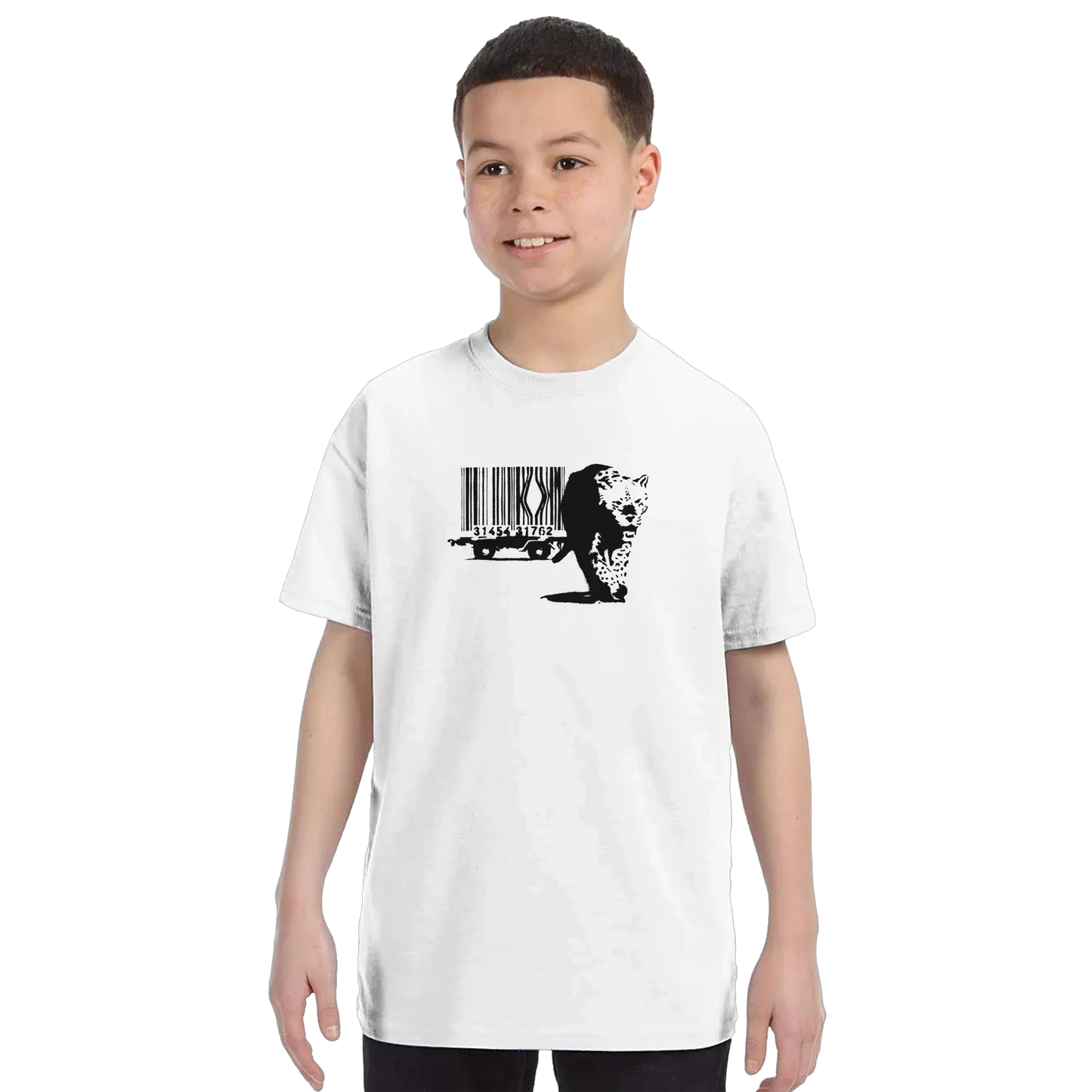 Banksy Barcode (Animal Rights) street art t-shirt by Art-O-Rama Shop