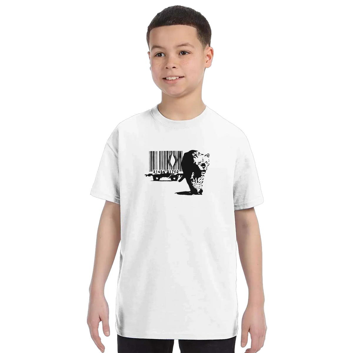 Banksy Barcode (Animal Rights) street art t-shirt by Art-O-Rama Shop
