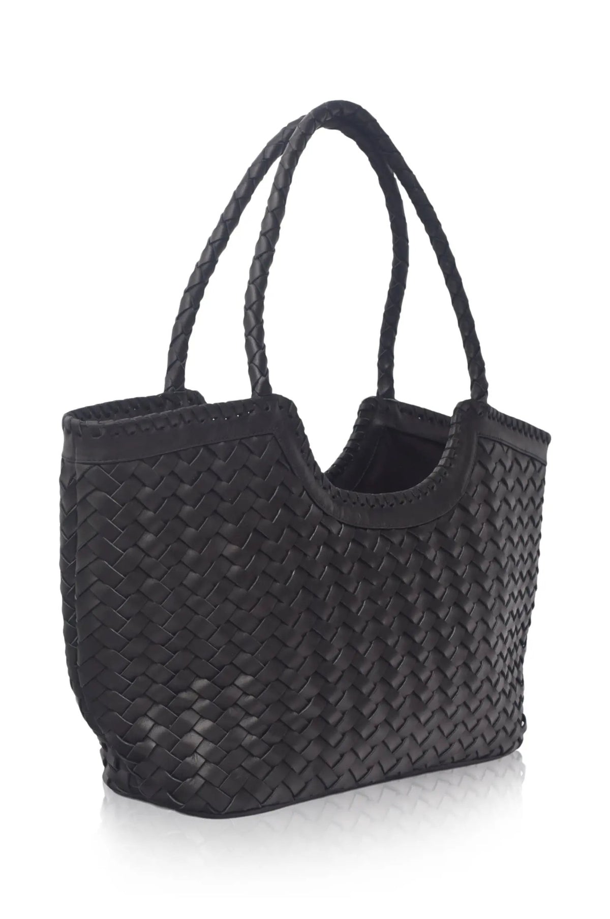 Bellagio Woven Leather Tote Bag by ELF