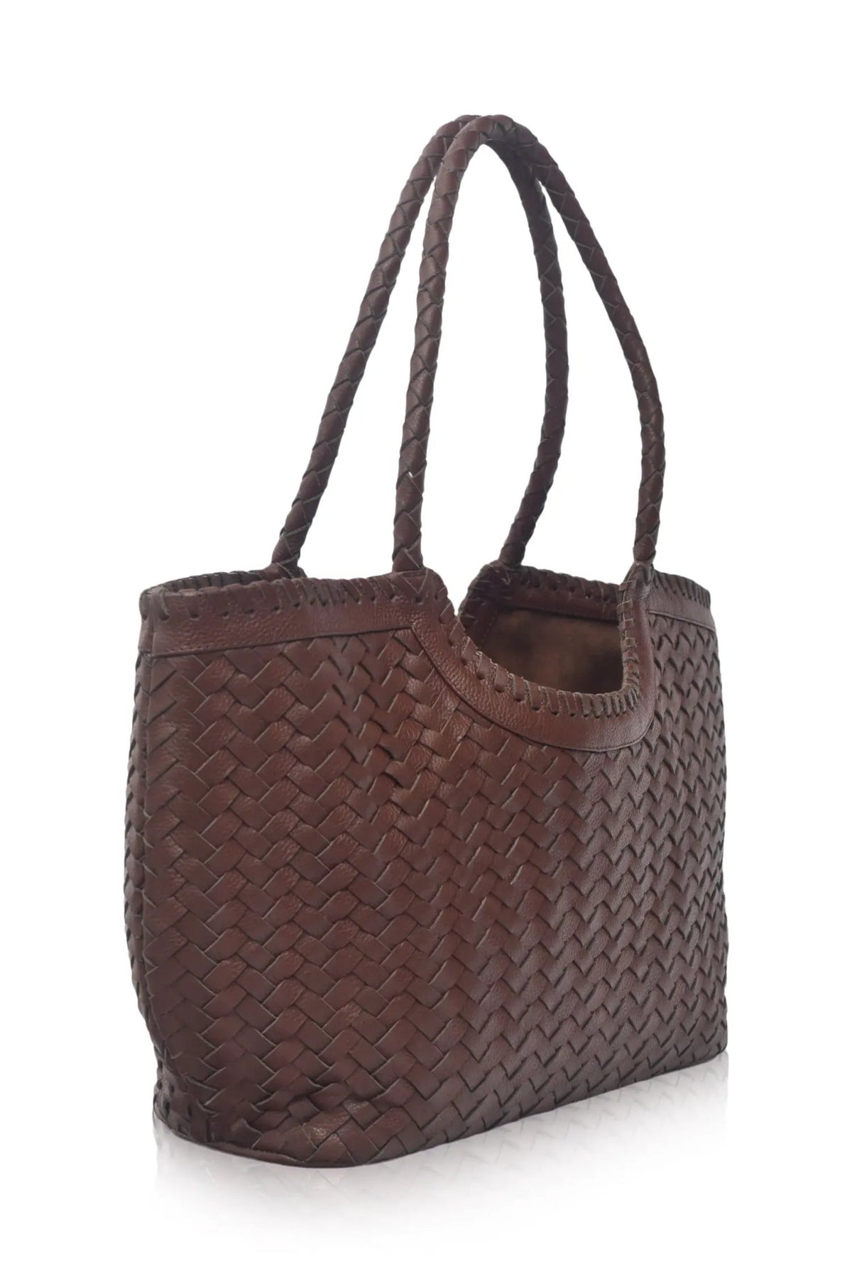 Bellagio Woven Leather Tote Bag by ELF