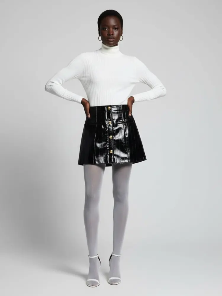 Black Patent Vegan Leather Mini Skirt BOWERY: New Colección COUTURE in NOLITA - BYMANYC ® New York by BYMANYC ® New York
