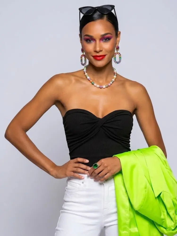 Black TRIBECA Draped Bandeau Top Prêt-à-Porter BYMANYC ® New York by BYMANYC ® New York