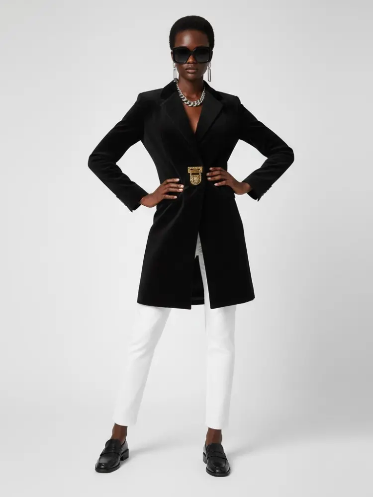 Black Tailored Coat with Clasp - DOWNTOWN BROOKLYN: New Collection COUTURE in BROOKLYN - BYMANYC ® New York by BYMANYC ® New York