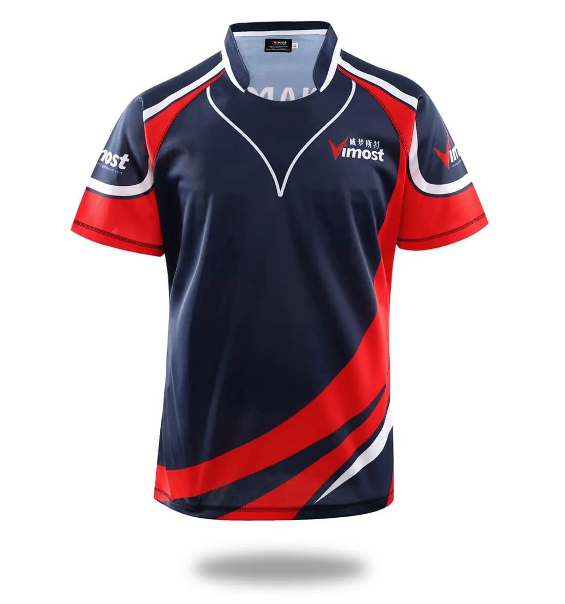 Custom Black Red Rugby Jersey by Vimost Sportswear