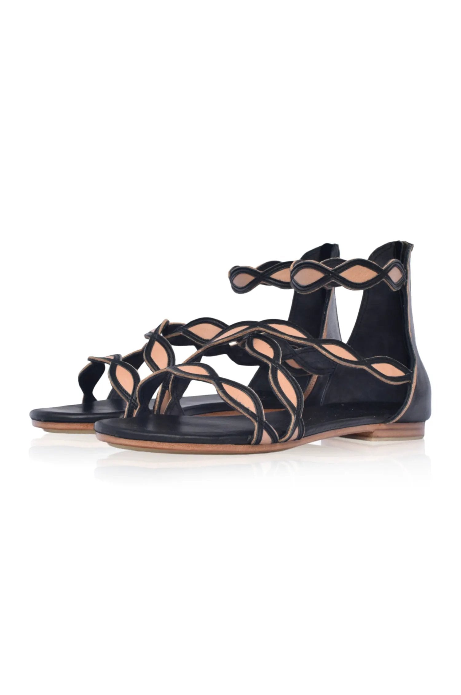 Blossom Floral Leather Sandals by ELF