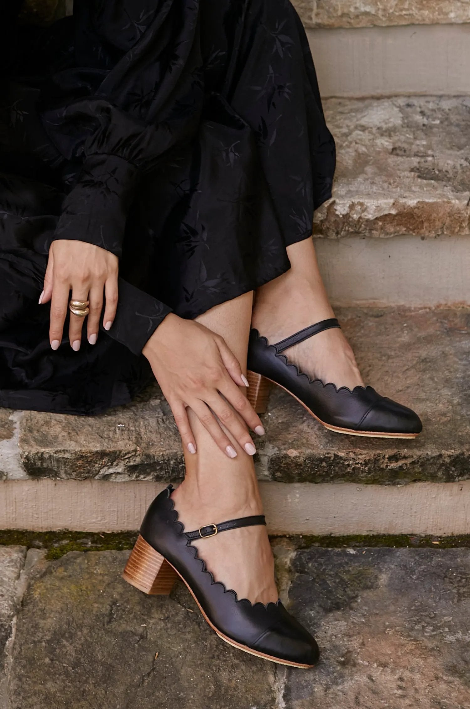 Bonita Mary Jane Leather Heels by ELF
