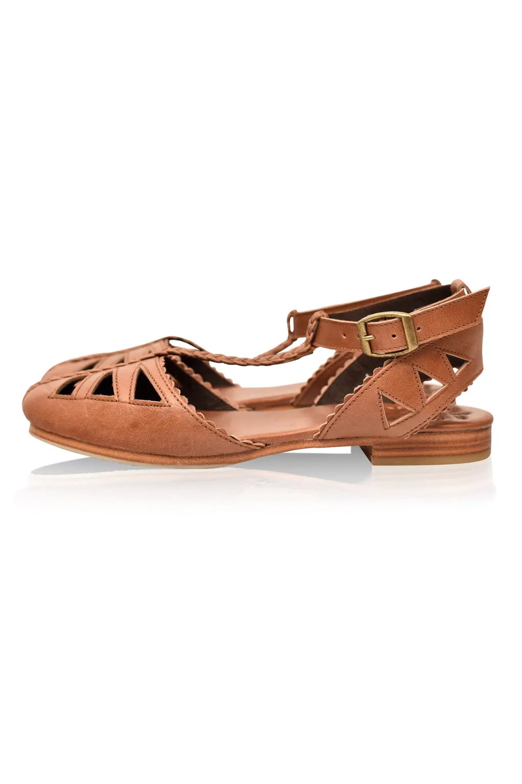 Bounty T-strap Leather Sandals by ELF