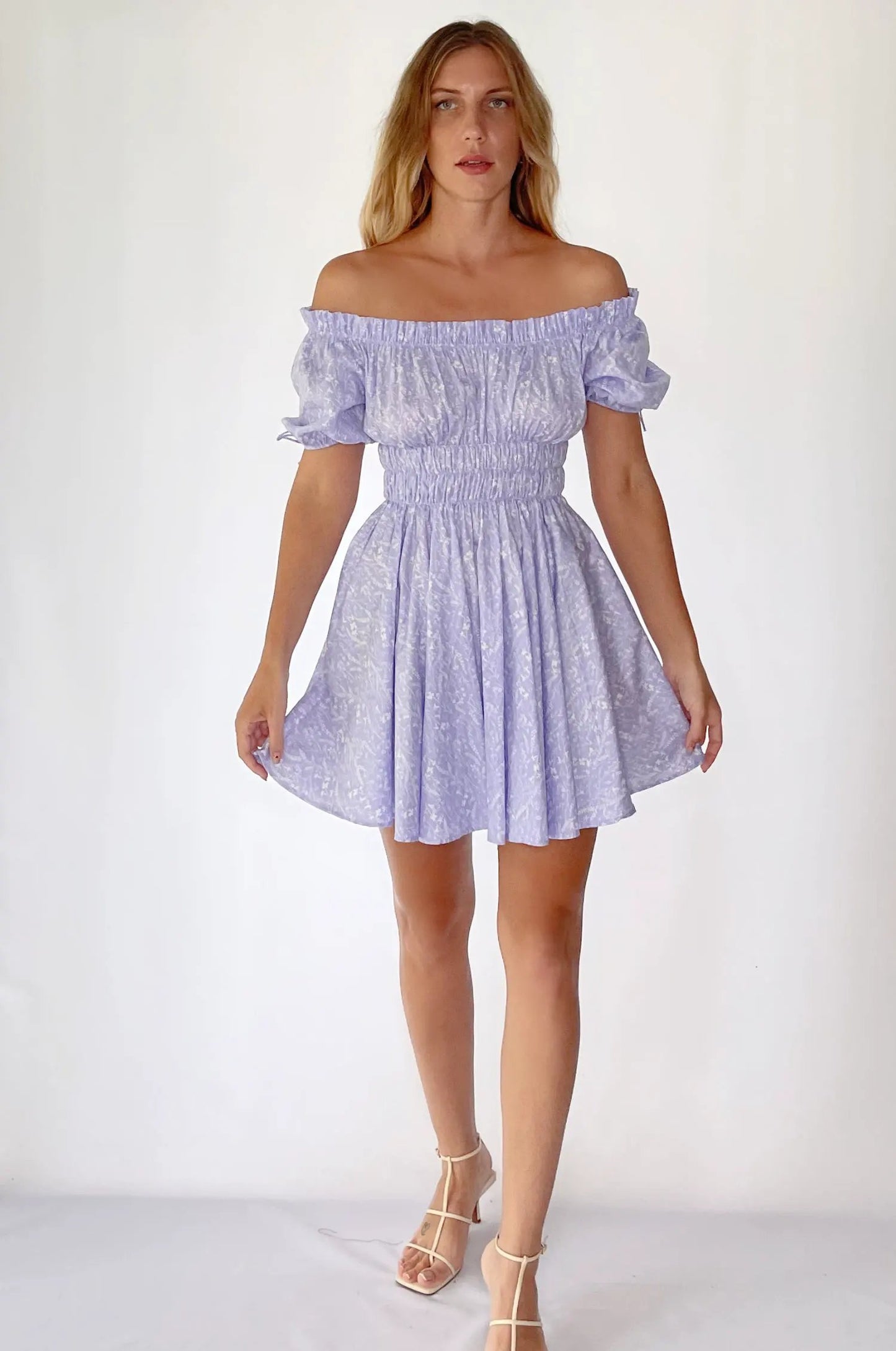 Butterfly Bliss Off Shoulder Mini Dress (Sale) by ELF