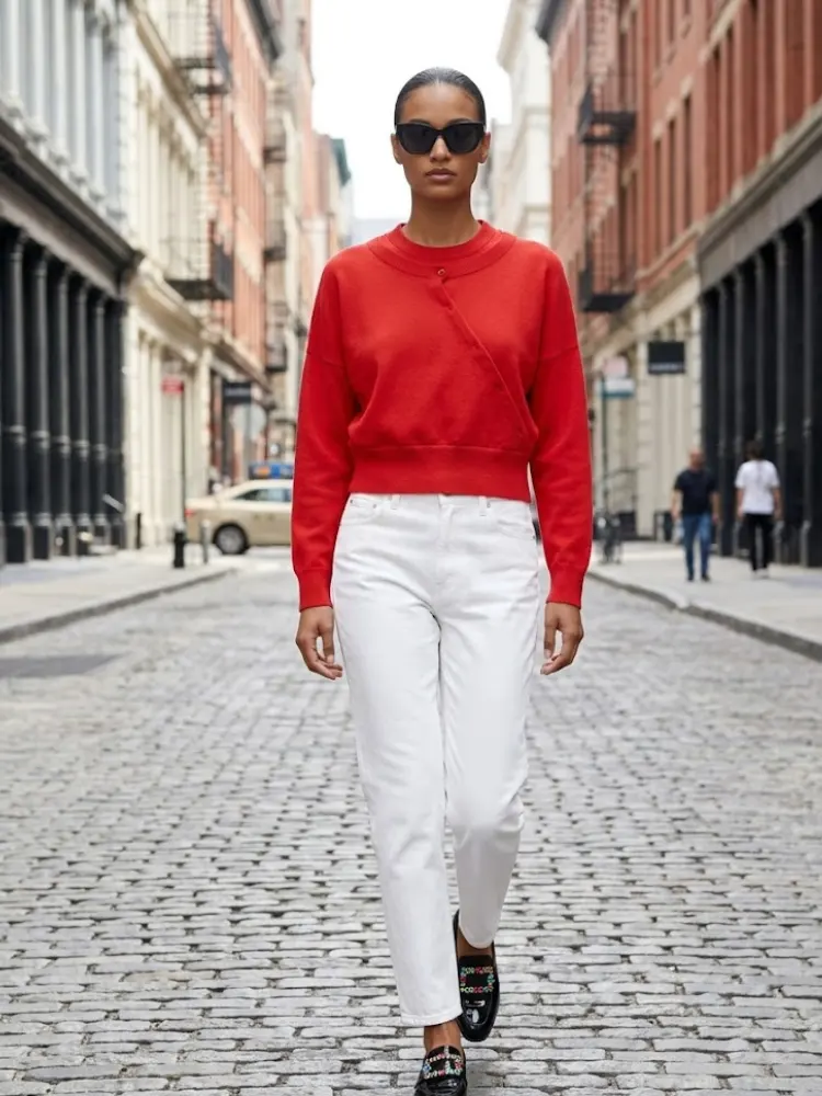 CHELSEA Women's Asymmetric Button Sweater Prêt-à-Porter BYMANYC ® New York by BYMANYC ® New York