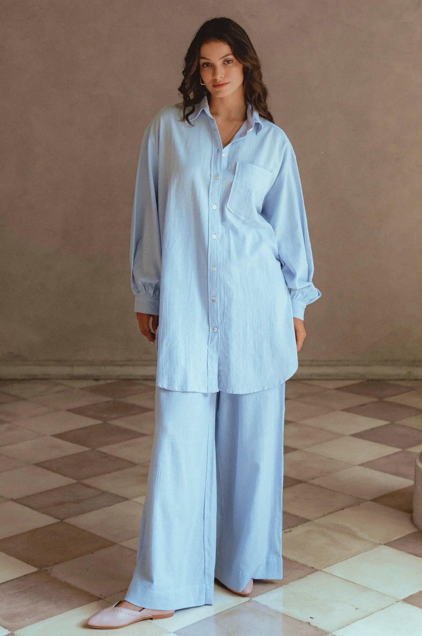 Calin Wide Leg Linen Pants (Sale) by ELF