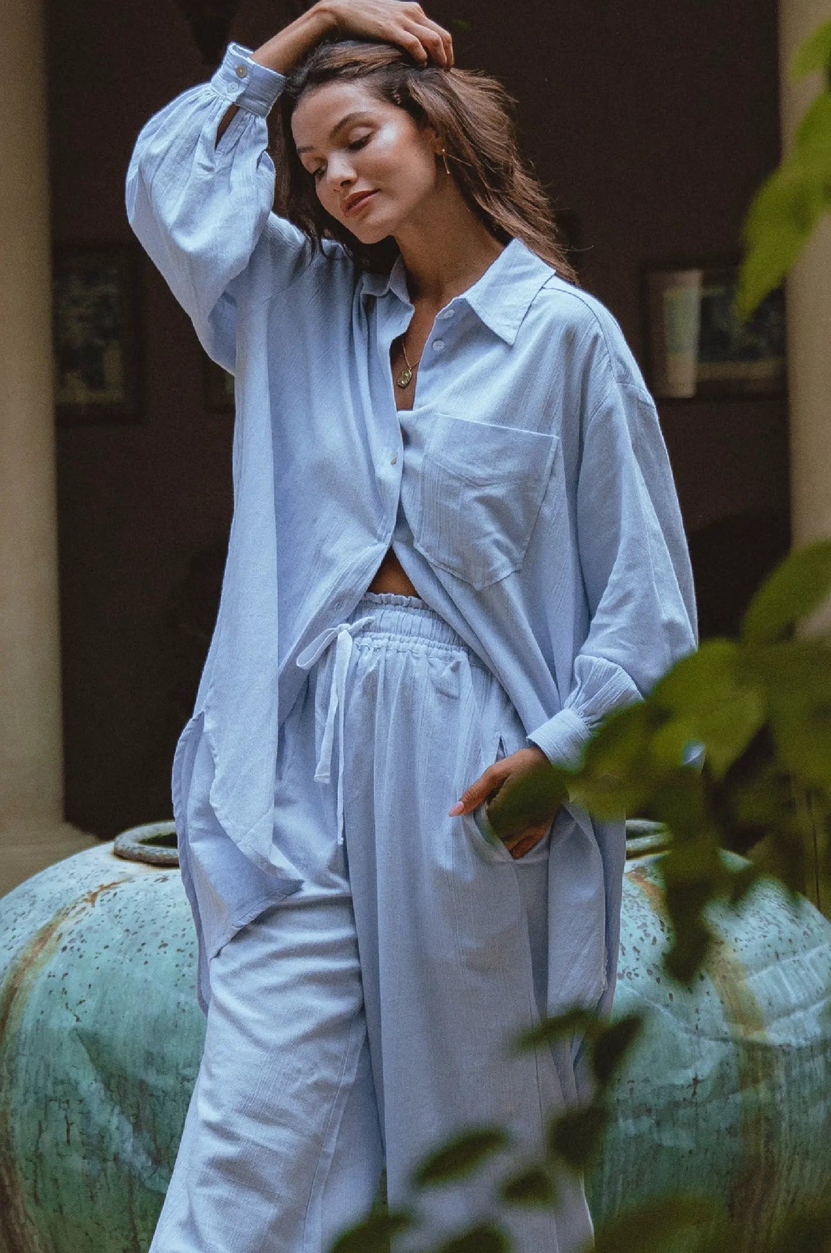 Calin Wide Leg Linen Pants (Sale) by ELF