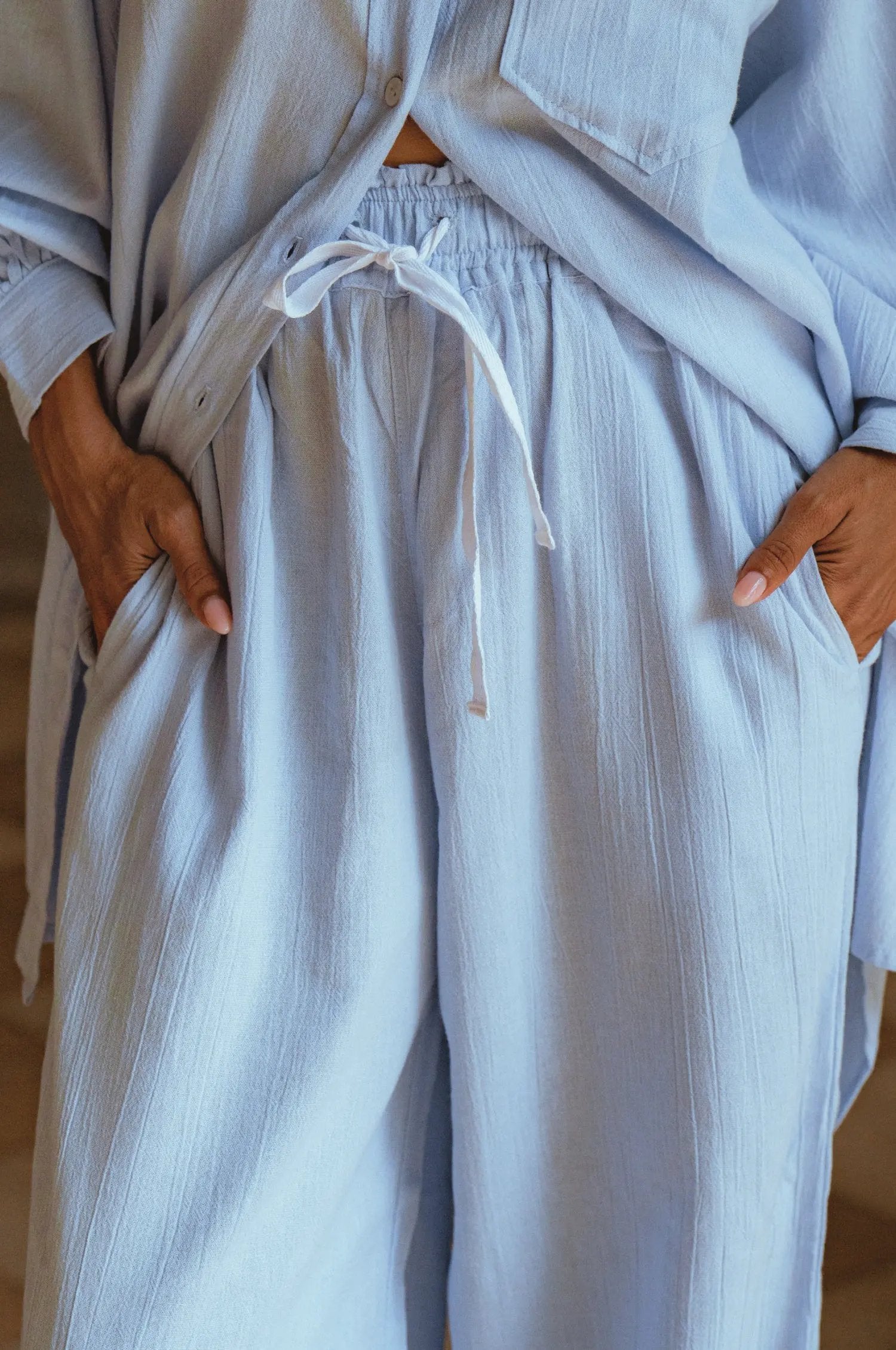 Calin Wide Leg Linen Pants (Sale) by ELF