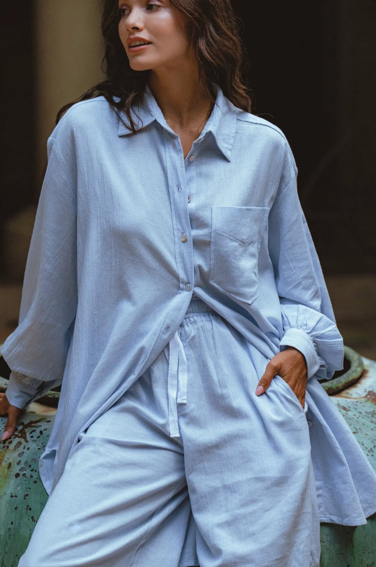 Calin Wide Leg Linen Pants (Sale) by ELF