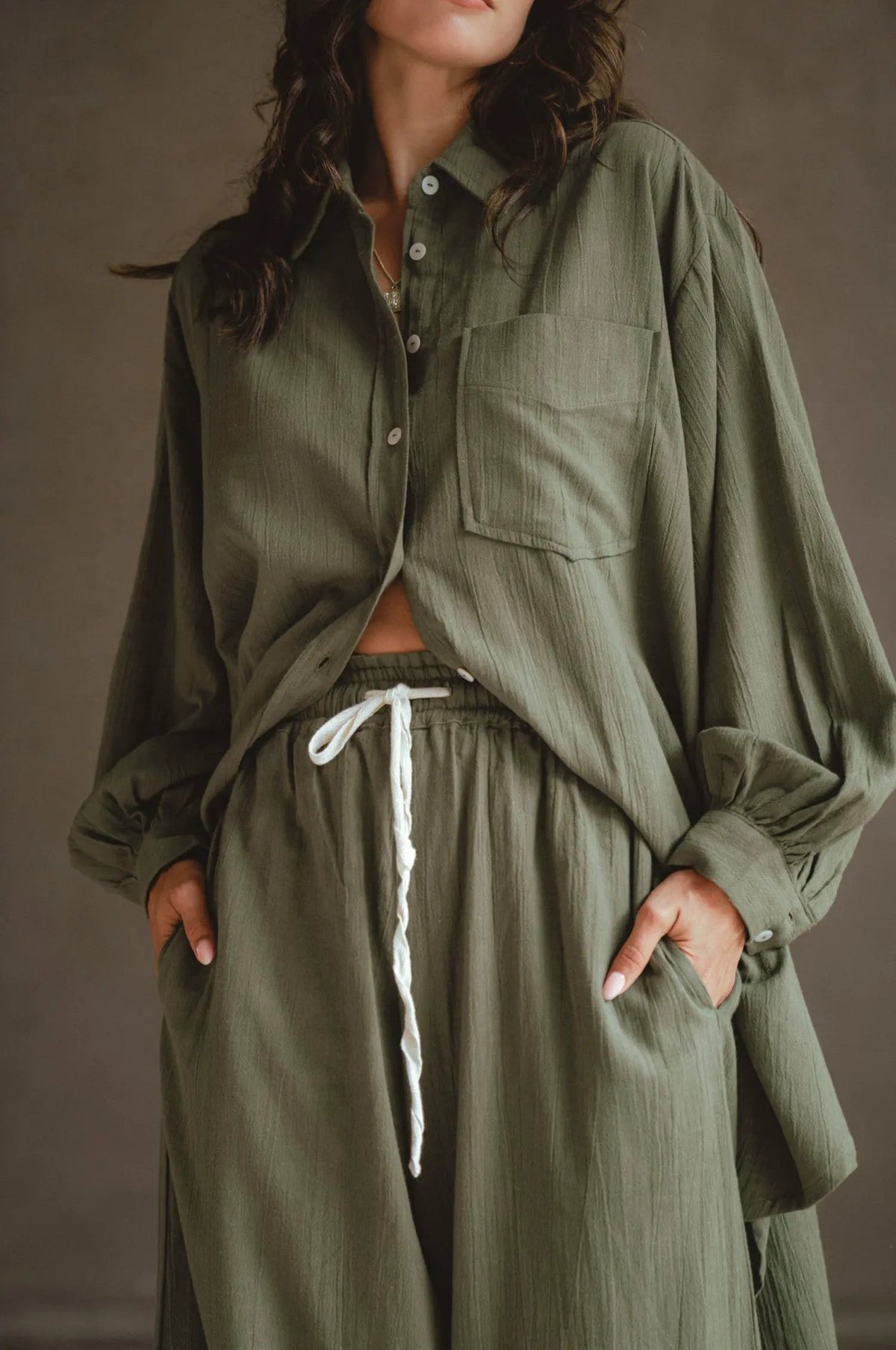 Calin Long Sleeve Oversized Shirt (Sale) by ELF