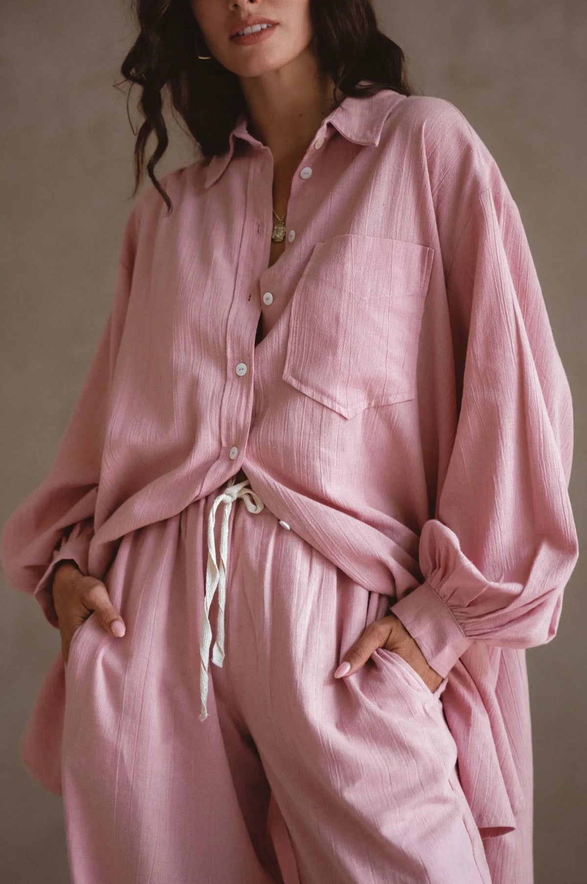Calin Wide Leg Linen Pants (Sale) by ELF