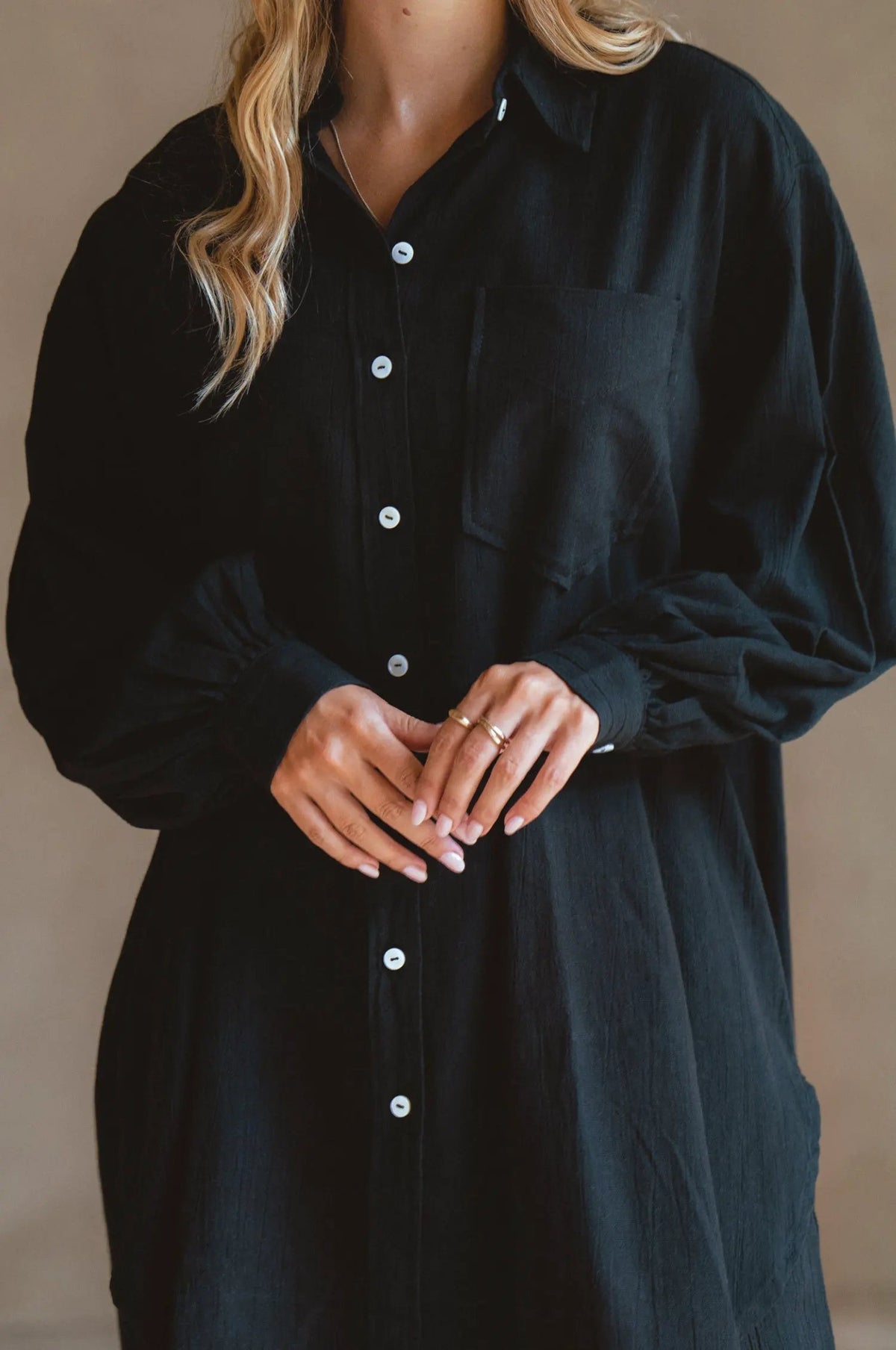 Calin Long Sleeve Oversized Shirt (Sale) by ELF