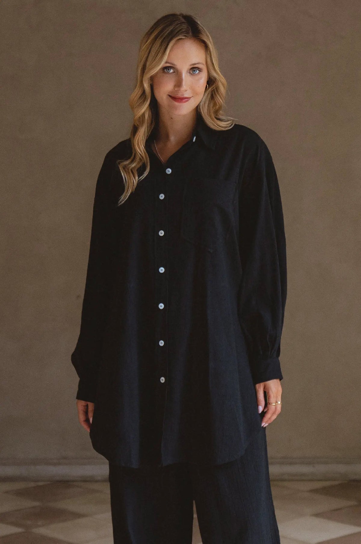 Calin Long Sleeve Oversized Shirt (Sale) by ELF