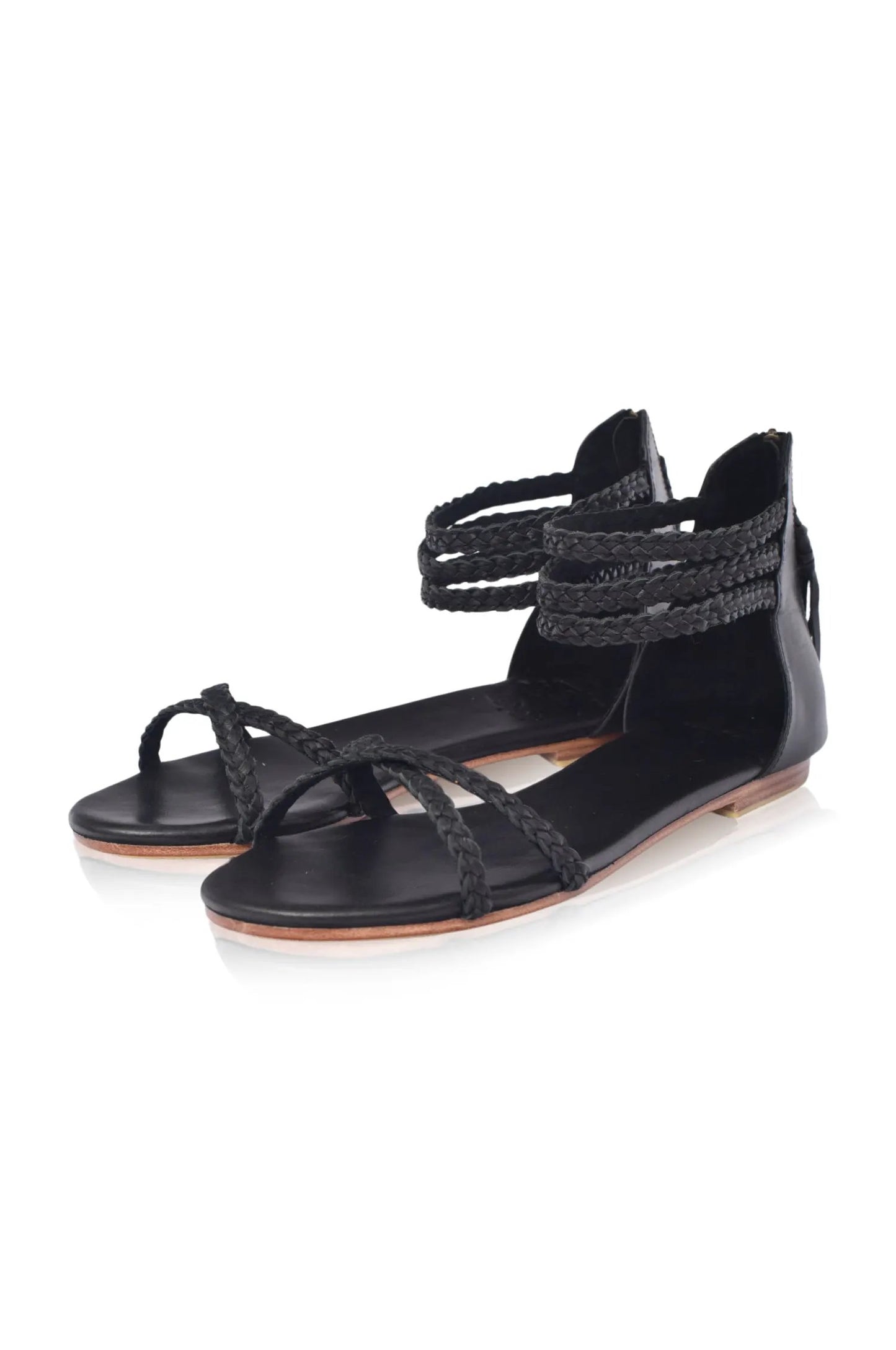 Calypso Braided Leather Sandals by ELF