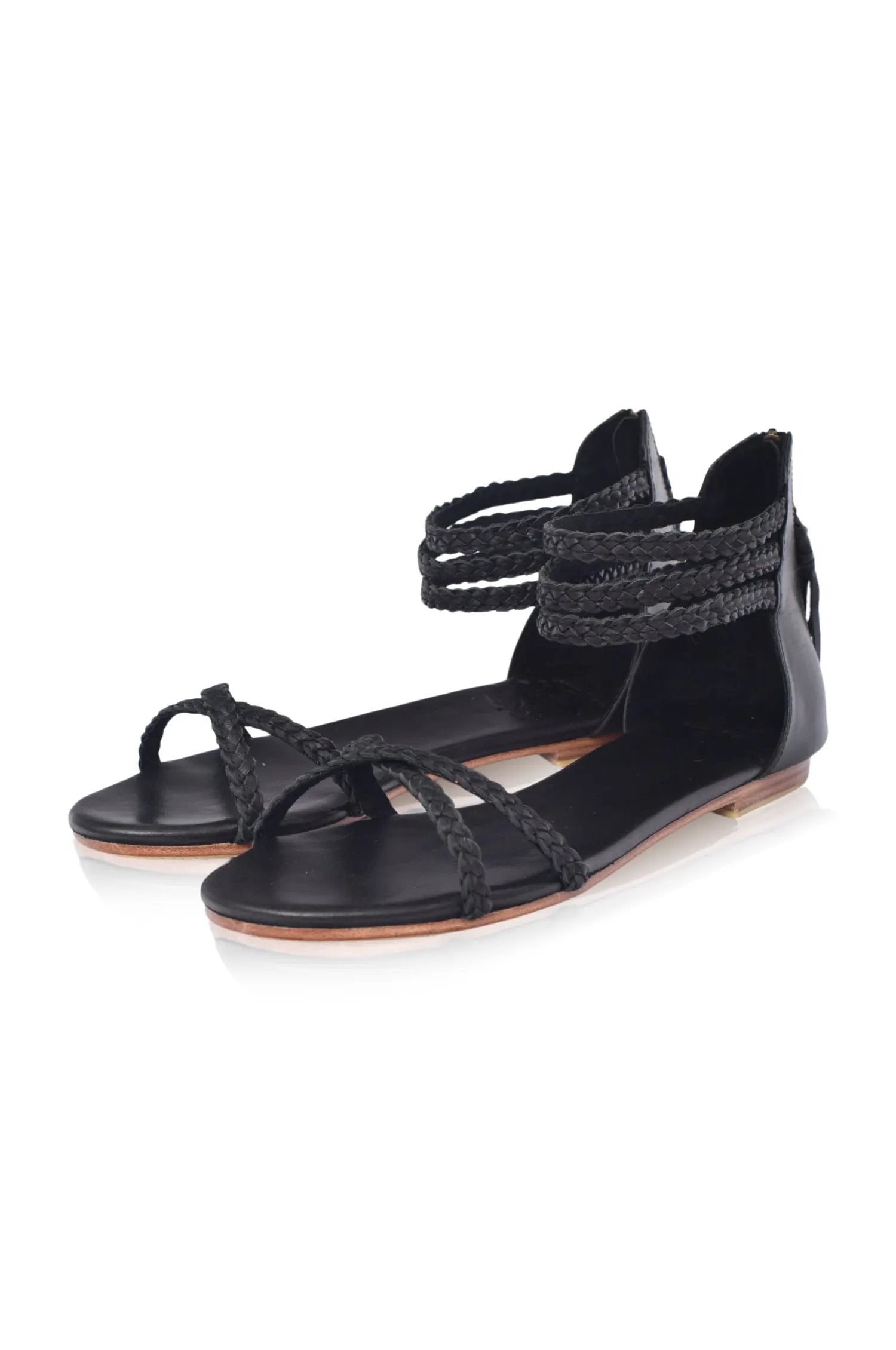 Calypso Braided Leather Sandals by ELF
