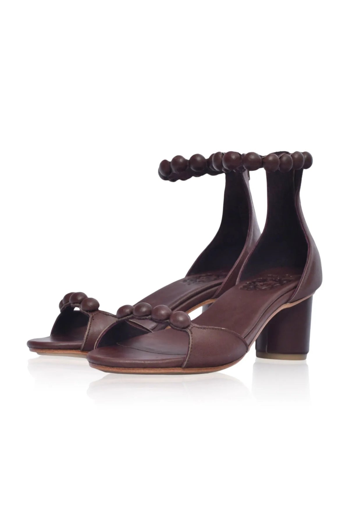 Candy Wooden Heel Leather Sandals by ELF