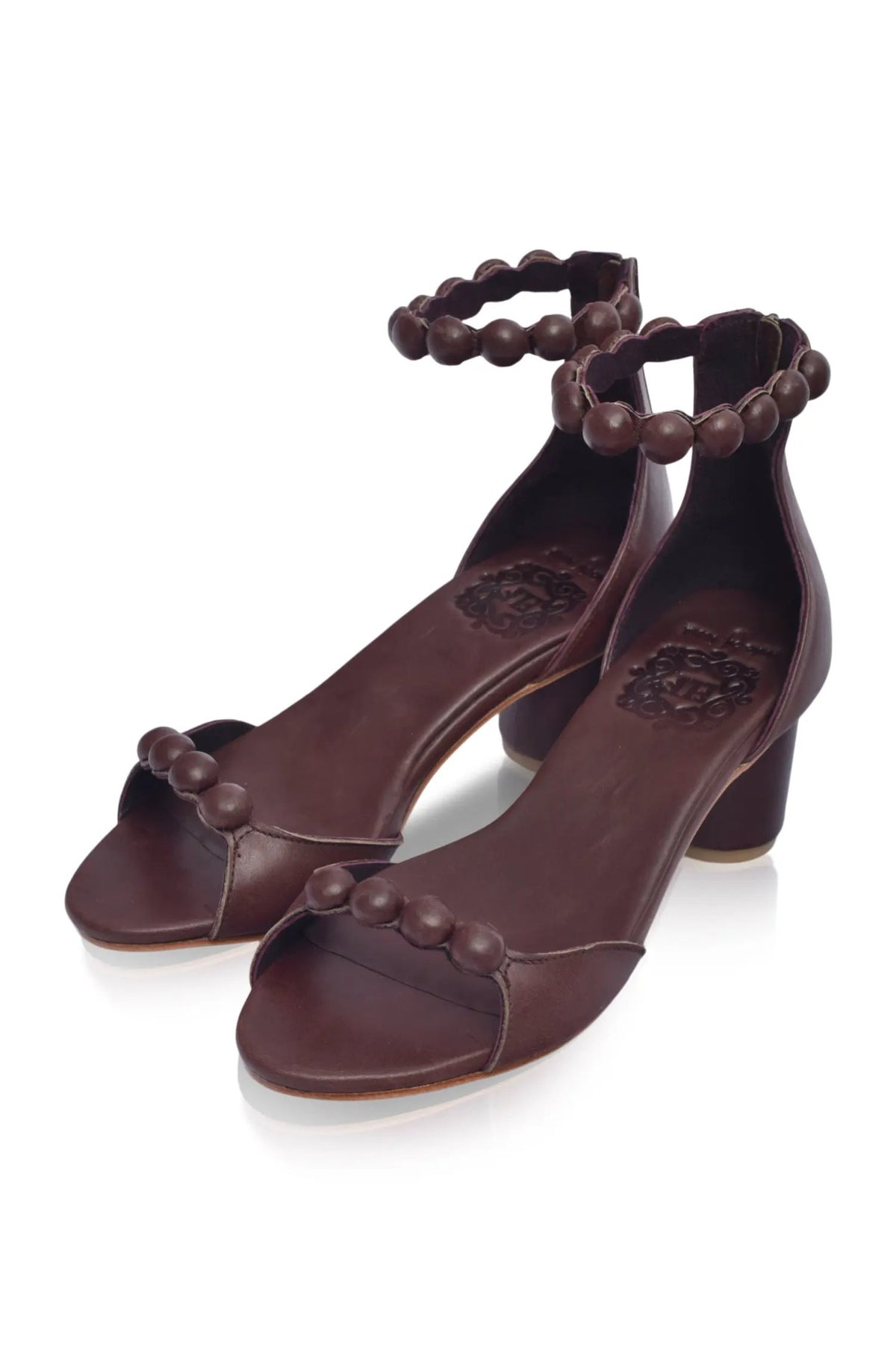 Candy Wooden Heel Leather Sandals by ELF