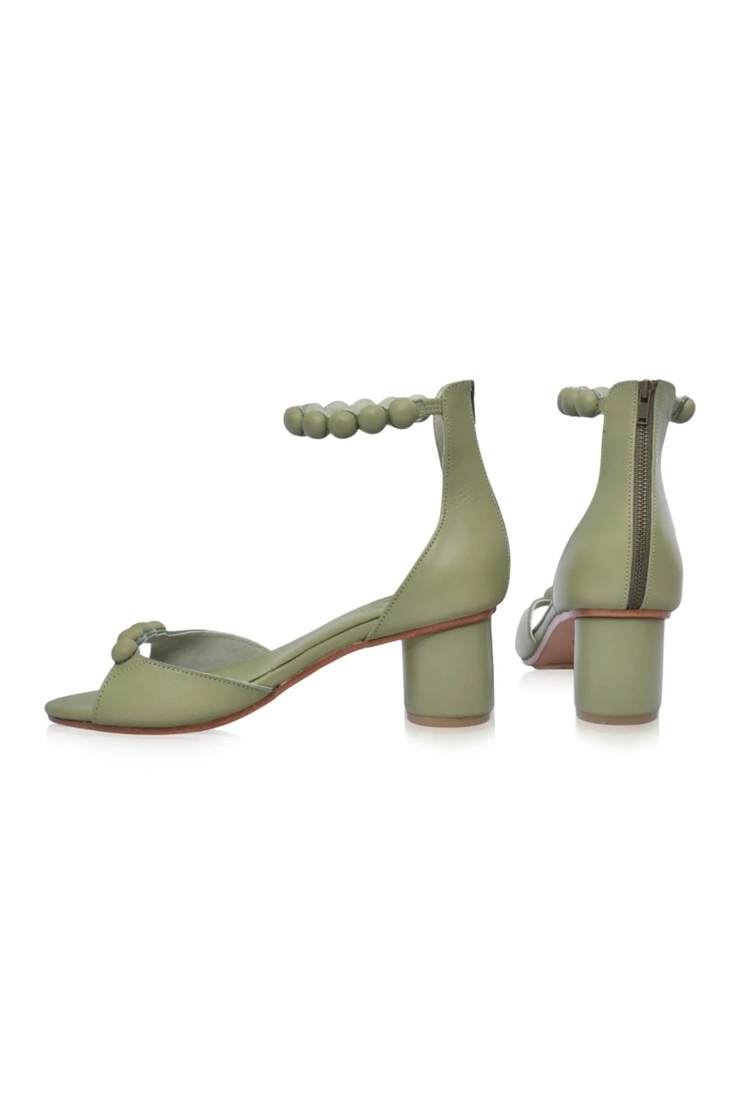 Candy Wooden Heel Leather Sandals by ELF