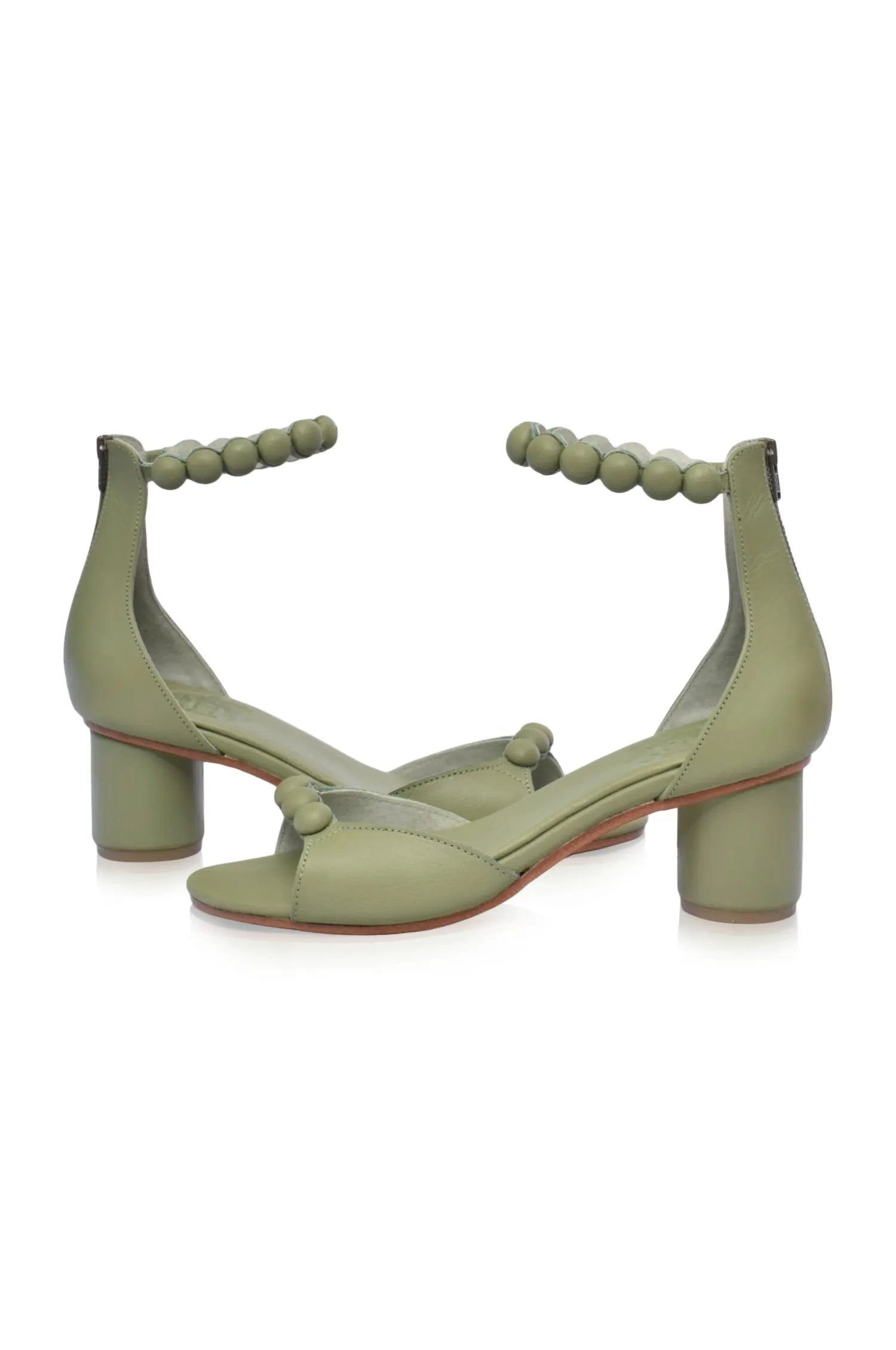 Candy Wooden Heel Leather Sandals by ELF