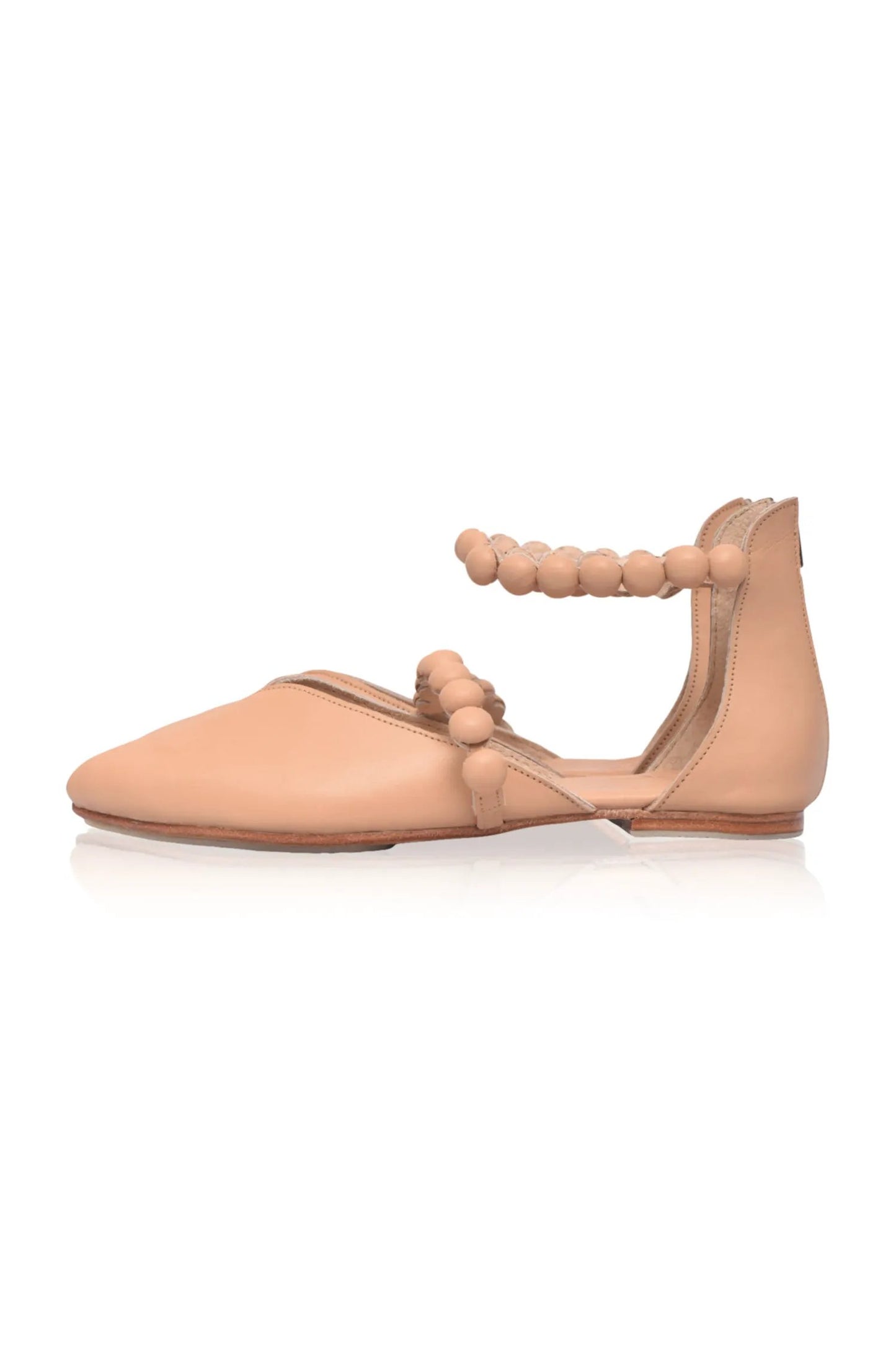 Carmella Ankle Strap Leather Ballet Flats by ELF