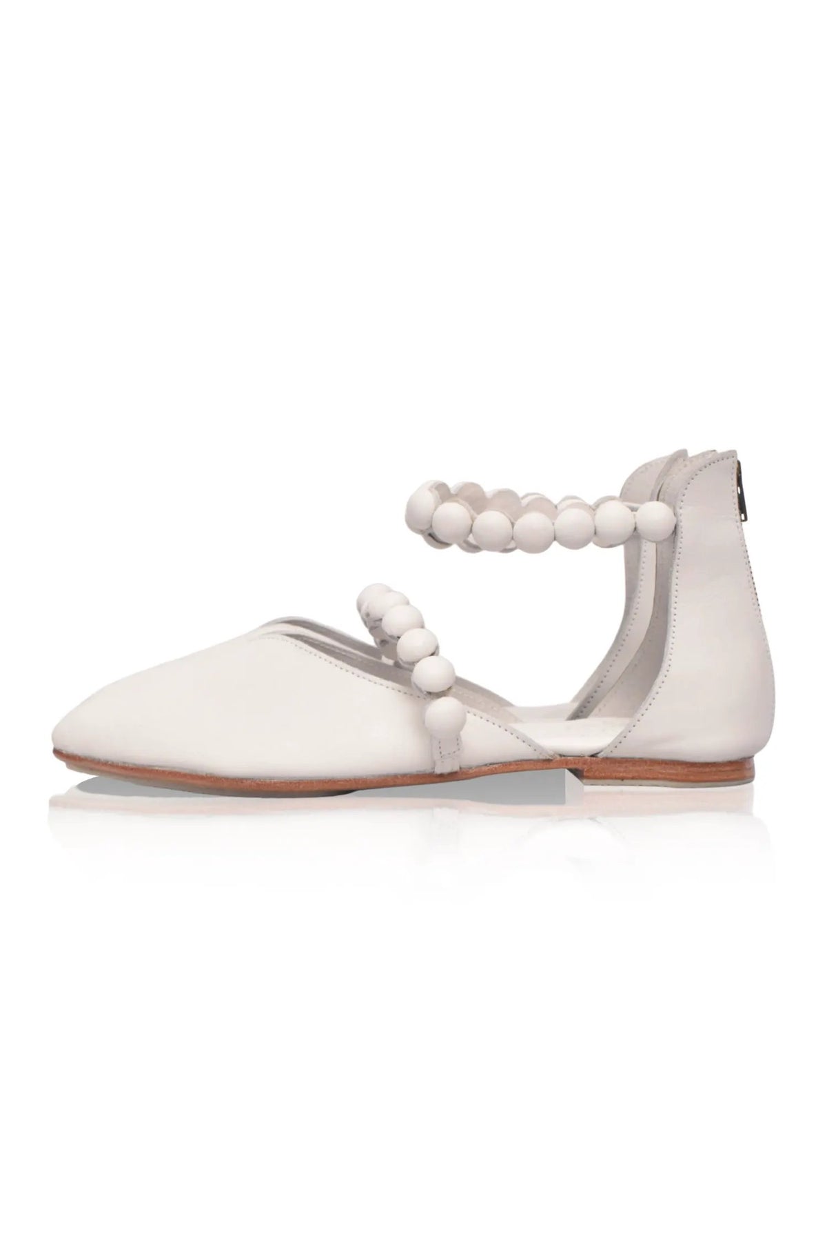 Carmella Ankle Strap Leather Ballet Flats by ELF