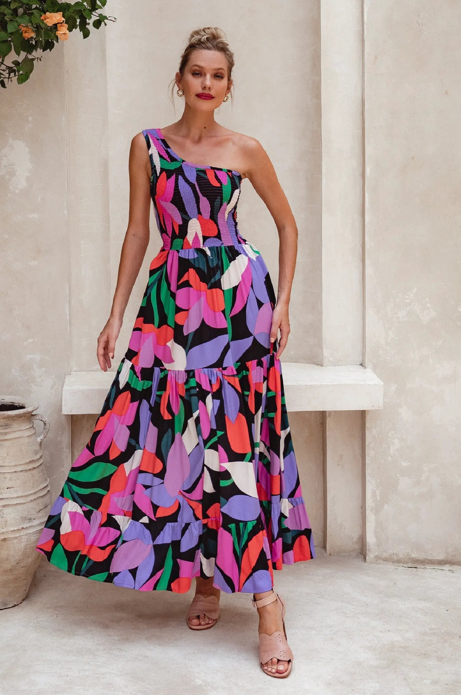 Cassandra One Shoulder Maxi Dress by ELF