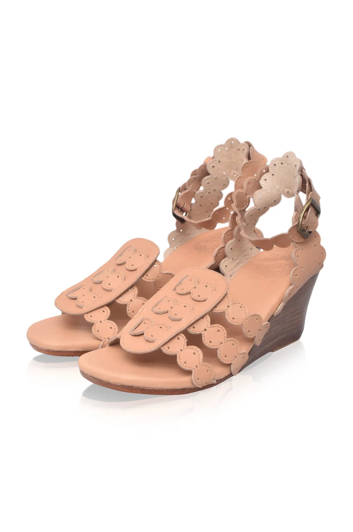 Charm Leather Wedge Sandals by ELF
