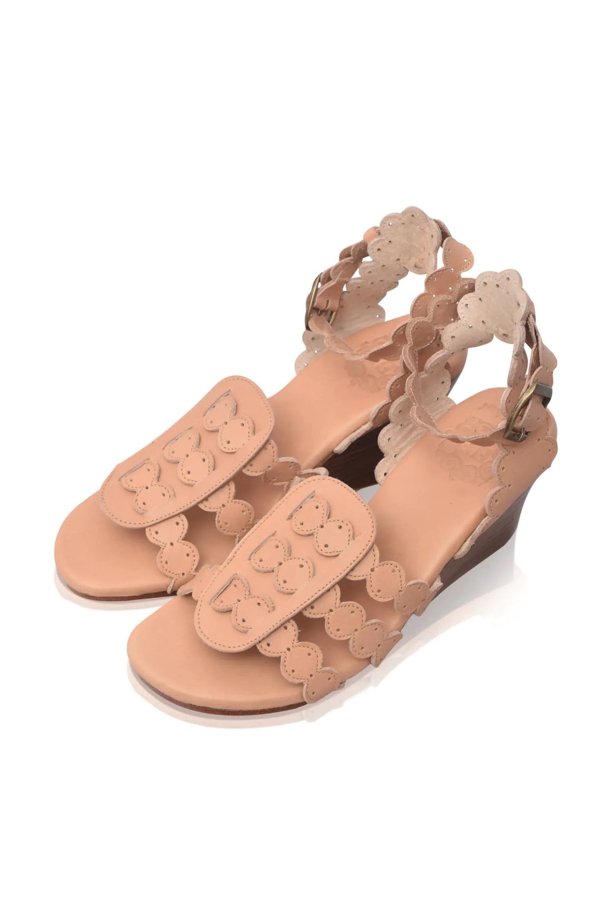 Charm Leather Wedge Sandals by ELF