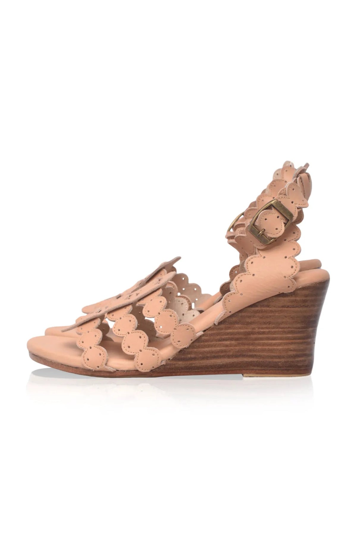 Charm Leather Wedge Sandals by ELF