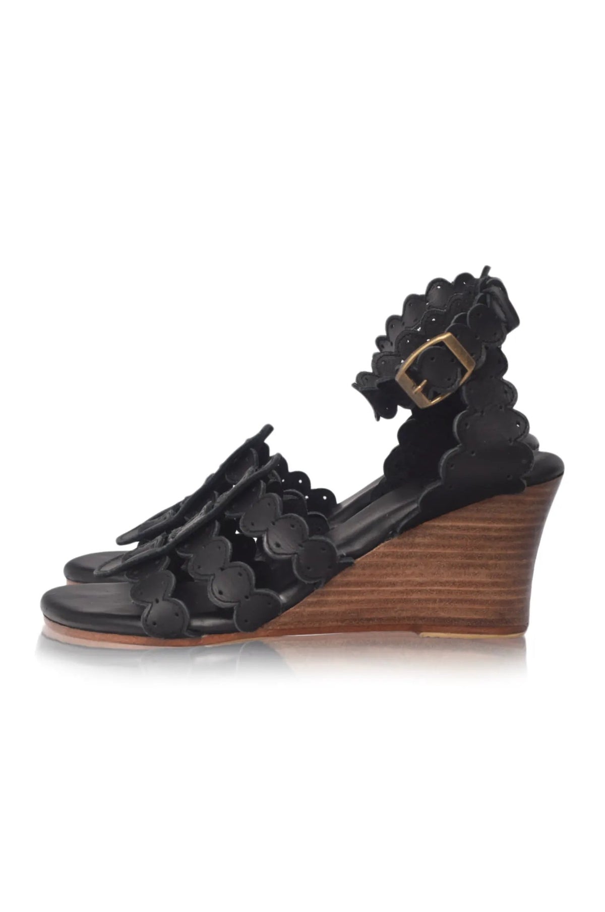 Charm Leather Wedge Sandals by ELF